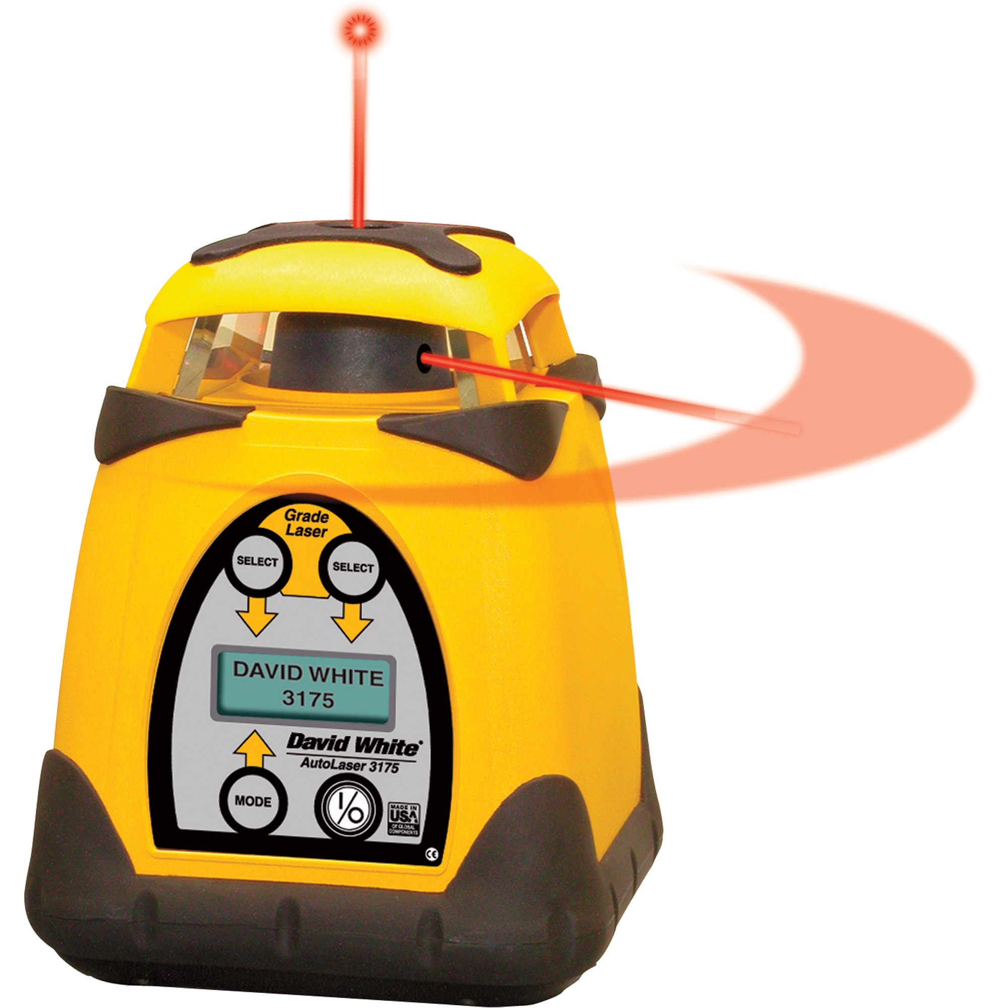 David White Self-Leveling Digital Dual Grade Rotary Laser Level, Model# 48-3175